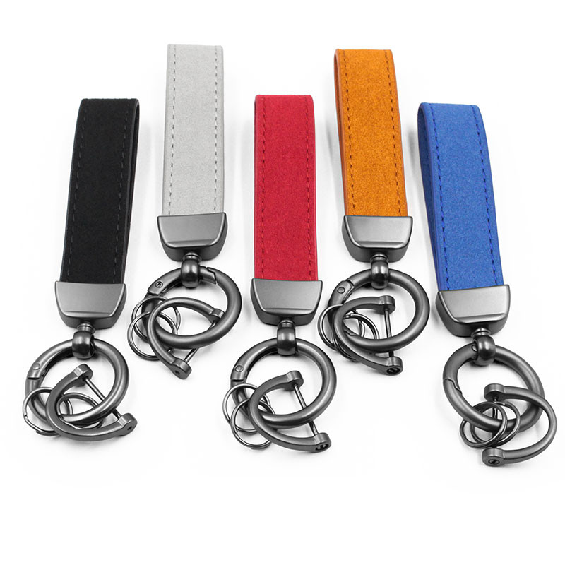 Car Braided Rope Pu Leather Key Holder with Engravable Laser Logo
