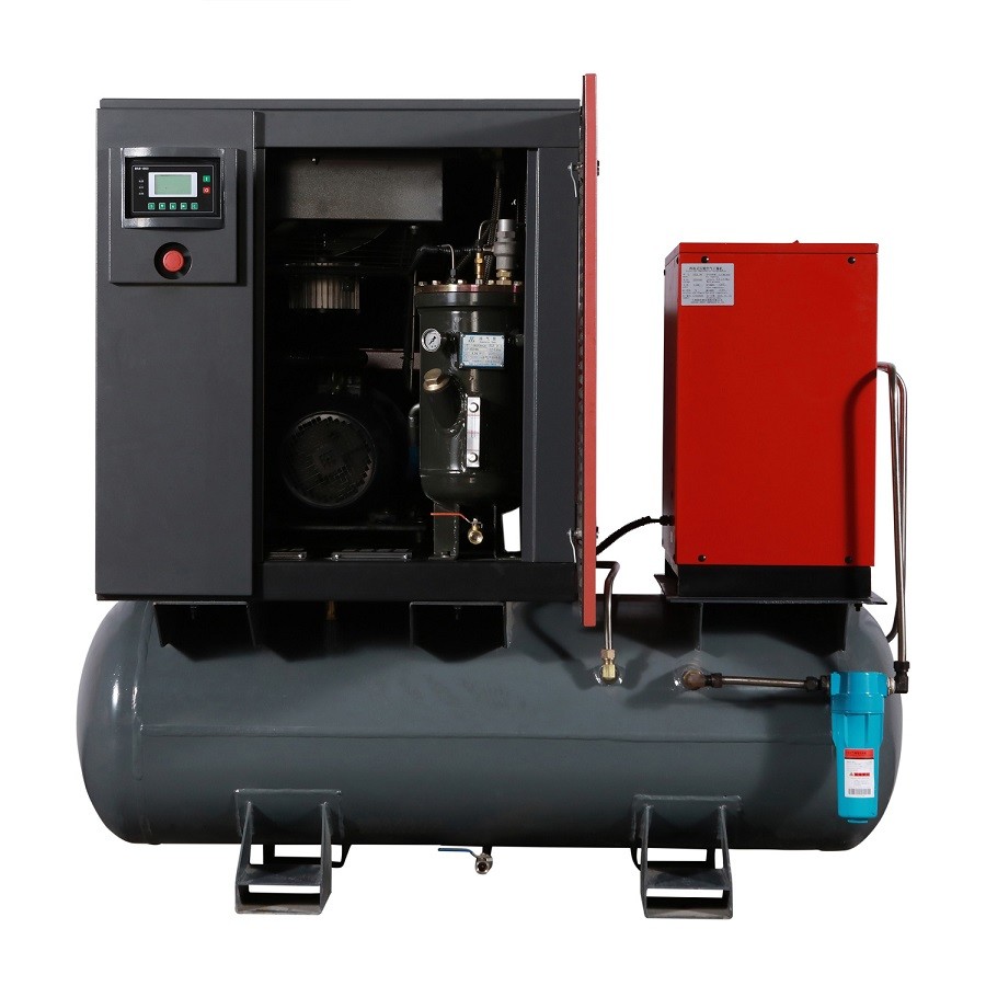 7bar -16bar pressure screw compressors combined with air tank and air dryer 7.5kw