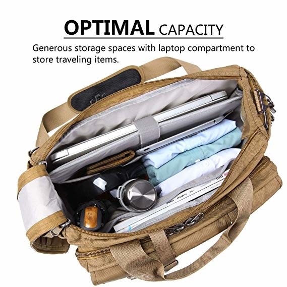 Multifunction Military Laptop Messenger Bag , Tactical Computer Bag Brown Color