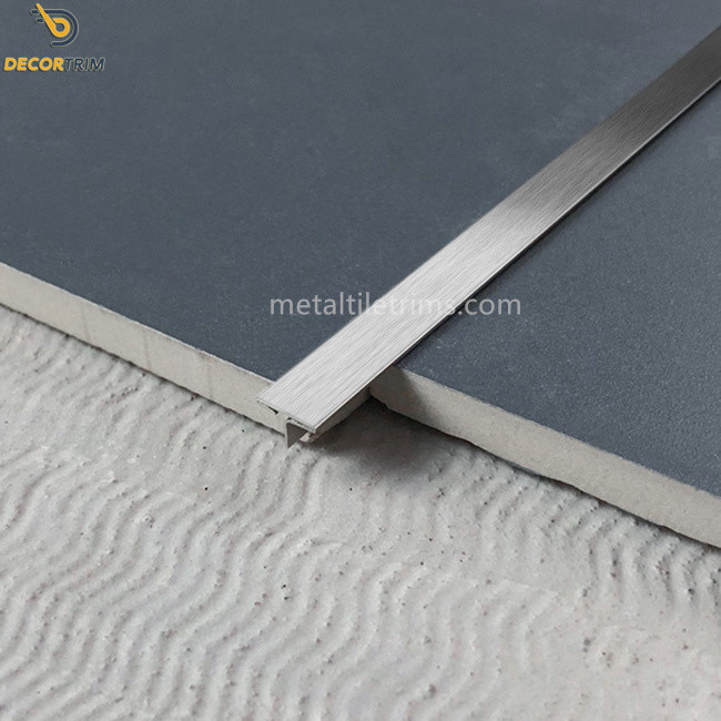 Steel Tile Trim Strip Straight Edge Grout Line Tile Edging T Shape Outside Corner