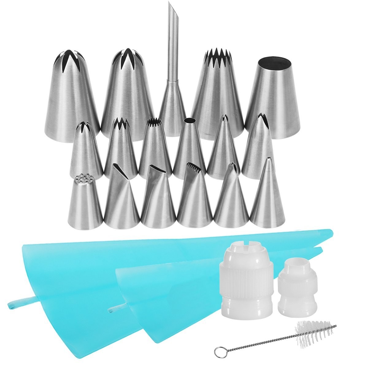 Reusable Silicone Icing Piping Cream Pastry Bag Cake DIY Decorating Tool russian piping tips with bag