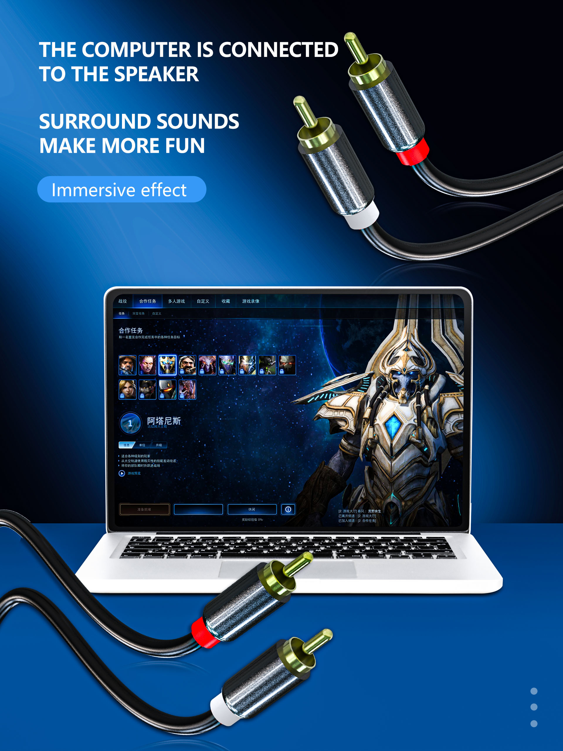HDTV HiFi 6 Foot Audio And Video Cable 2RCA Male To 2RCA Male