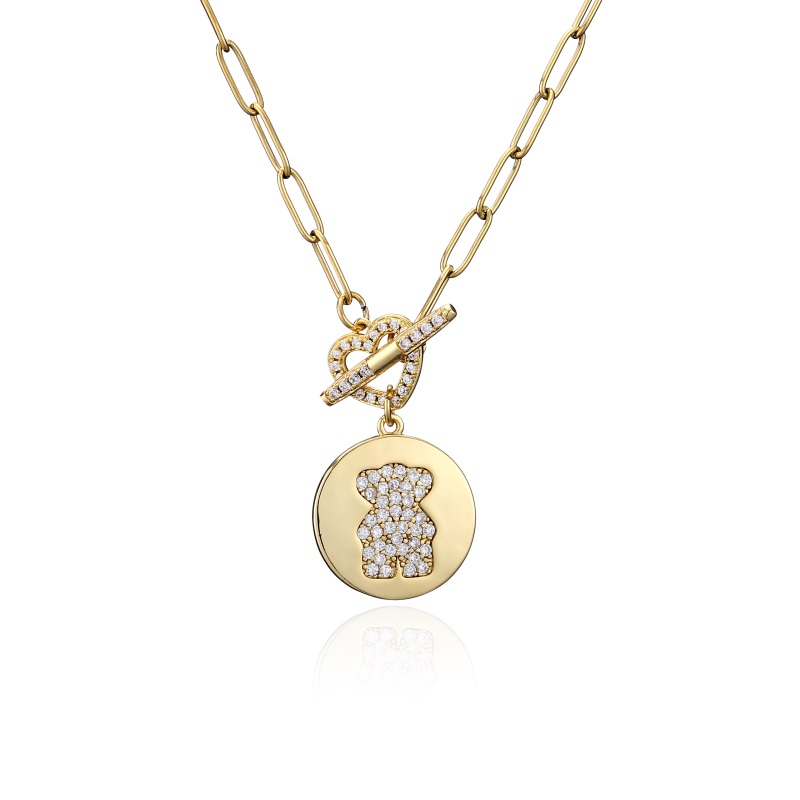OEM 24k Gold Jewelry Link Chain Paperclip Necklace Pendant For Women Lady Gift Collar