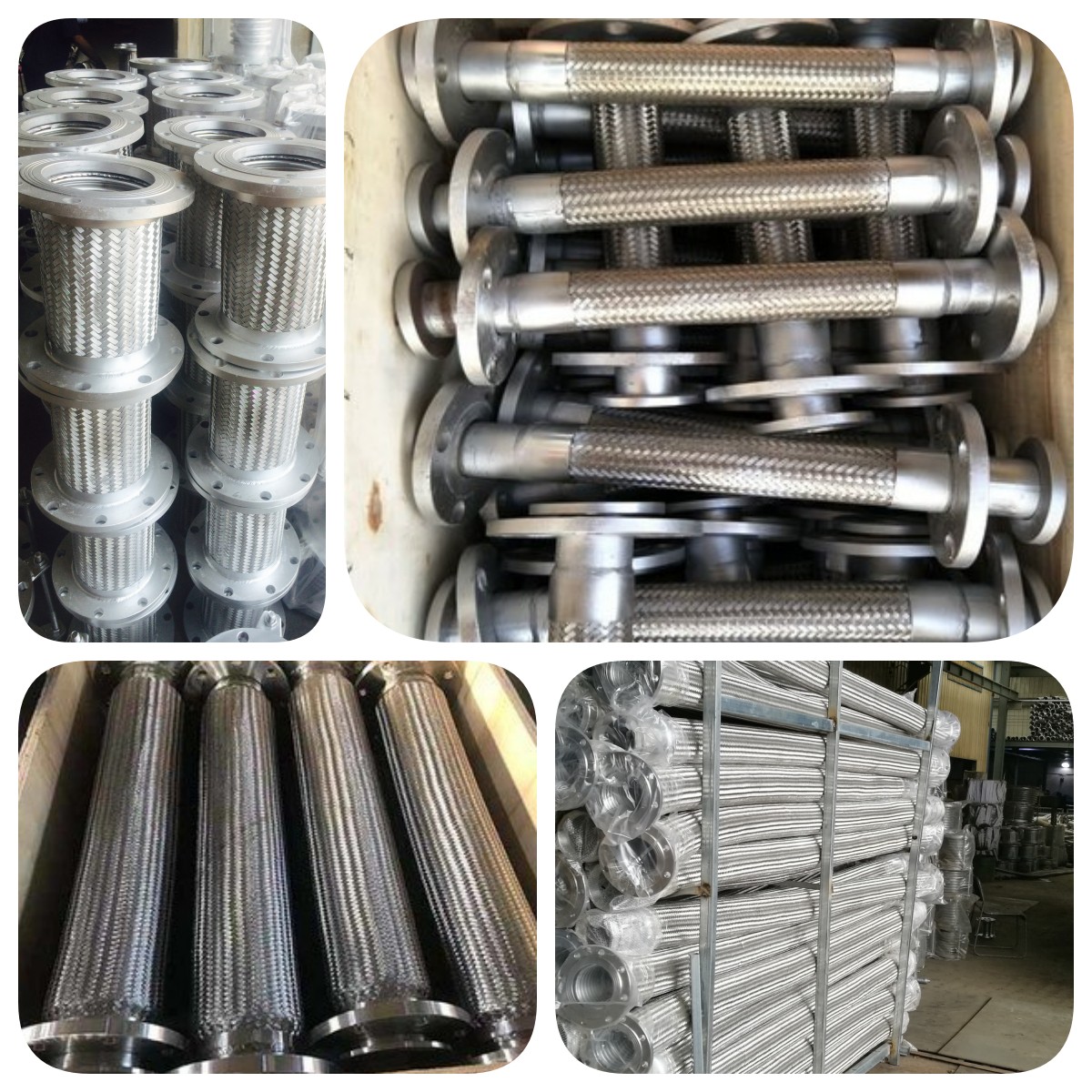 304 Stainless Steel Metal Braided Garden Hose Corrugated Pipe Flange Joint Flexible For Water