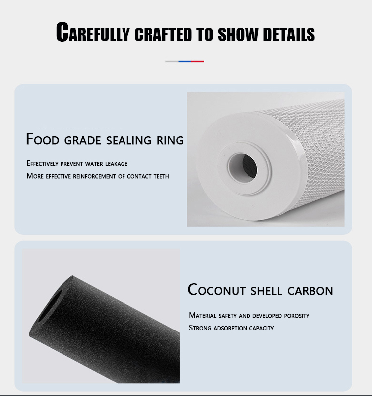 Support OEM 10 Inch Compressed Coconut Shell Activated Carbon Filter for Household Water Purifiers