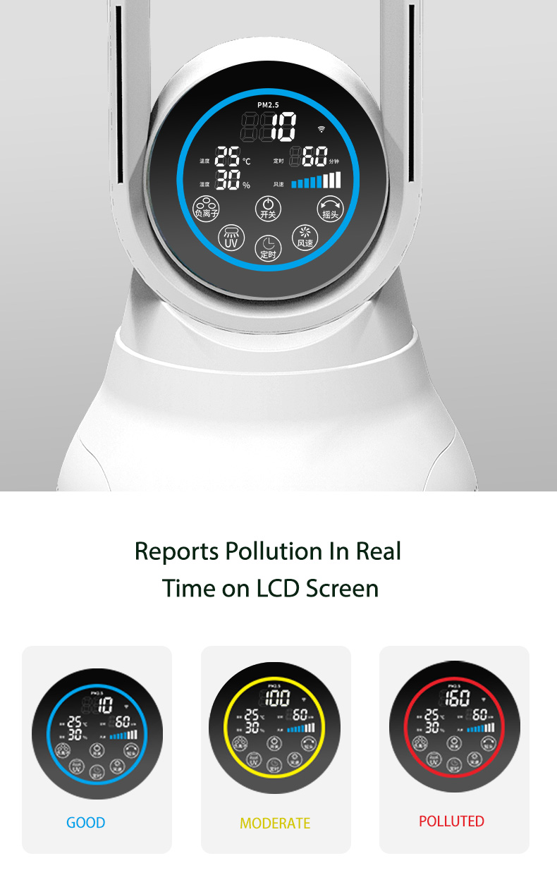 Homefish Luftreiniger Household Air Purifier With Bladeless Purification Fan OEM