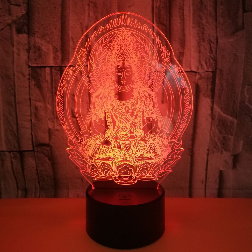 OEM picture 3D creative small table lamp Buddha statue LED decoration personalized custom gift table lamp night light