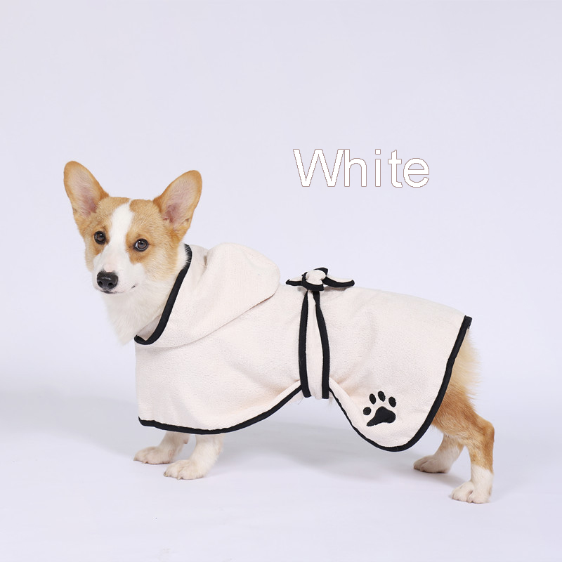 Coffee Super Absorbent Pet Bathrobe Quick Dry Microfibre Dog Robe All Season