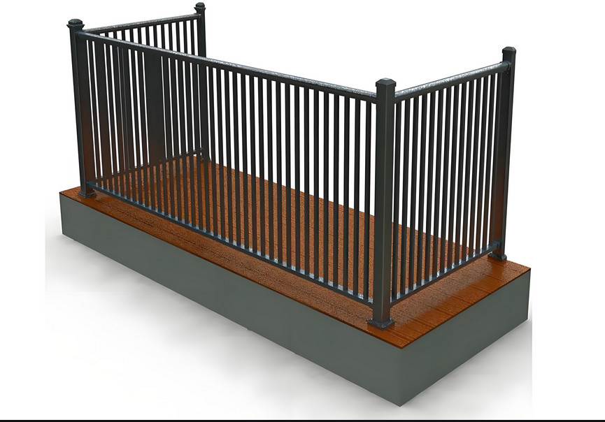 Powder Coating Aluminum Safety Railing Low Maintenance UV Proof Deck Barrier