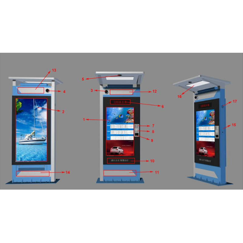 2000nits Outdoor Digital Kiosk Interactive Dynamic Panel Notice Board