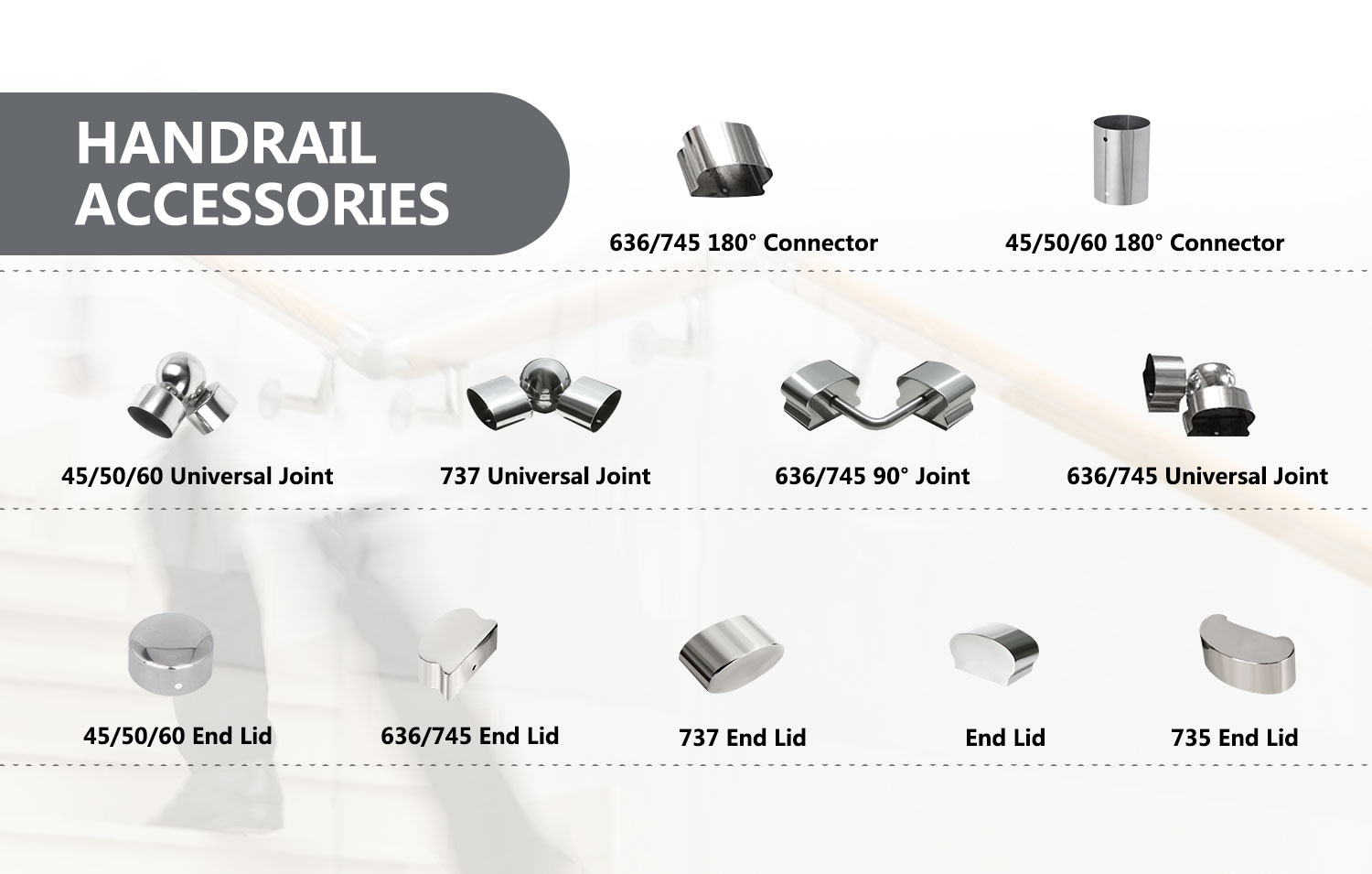 Effortlessly Enhance Your Staircase with 75 w *35 h mm PVC Handrail and Baluster System