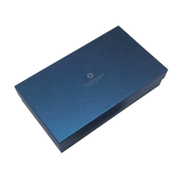 Luxury texture paper navy blue color silver foil stamping logo shirt packaging boxes