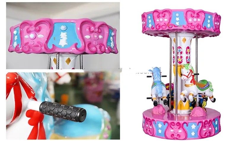 Plastic Adults Kiddie Carousel ride Coin Operated For Outdoor Playground