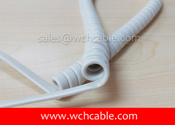 UL Curly Cable, AWM Style UL21828 24AWG 4C FT2 90°C 300V, PP / TPE