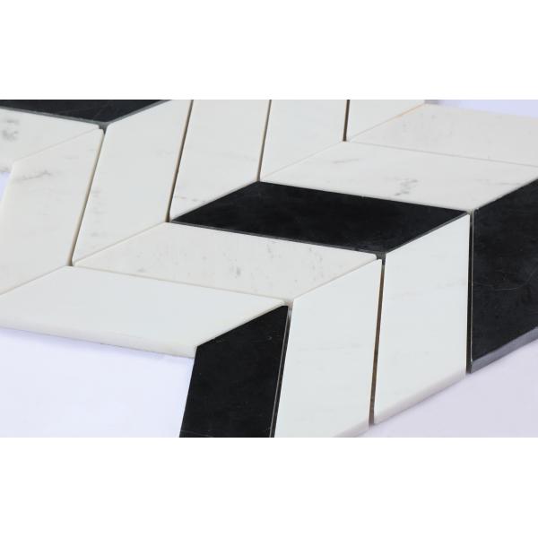 Wear-resistant 300x300mm White and Black Natural Stone Mosaic For Bathroom and Swimming Pool