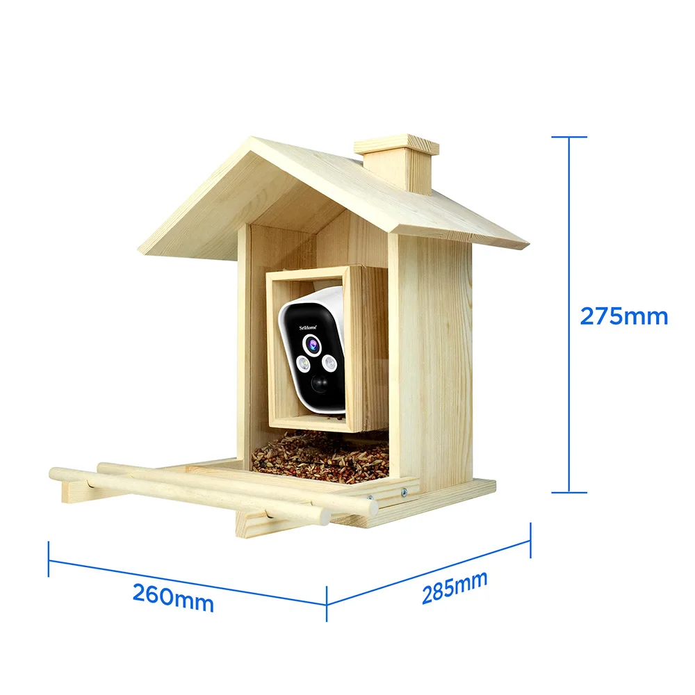 4MP HD Live Stream Video Outdoor Solar Remote Viewing Bird Feeder Camera PIR Wireless Battery Waterproof Camera