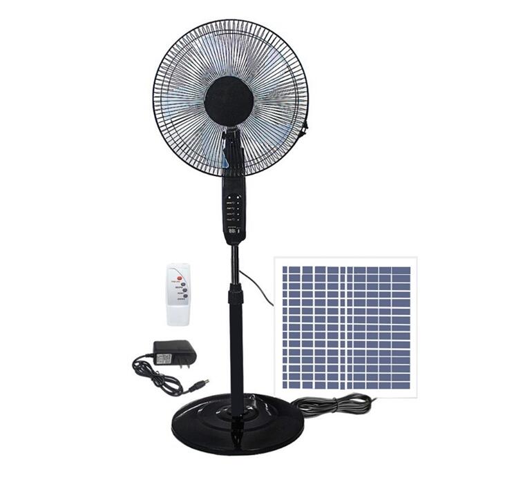 16 Inch 12V DC Solar Fan Solar Powered AC DC Rechargeable Fan With Solar Panel