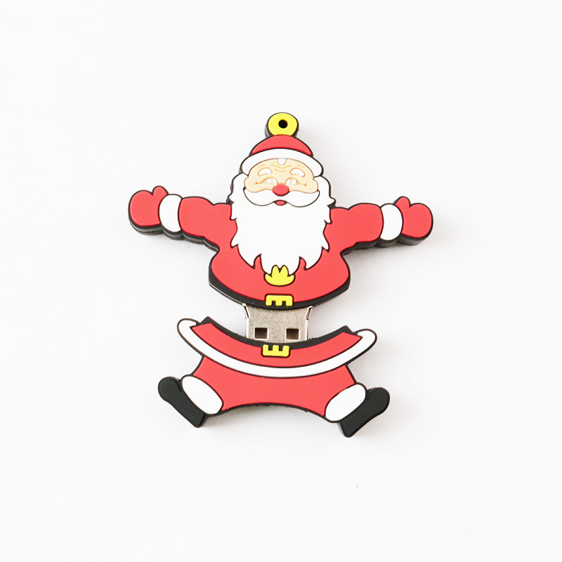 Santa Claus PVC Open Mold USB Flash Drive 3.0 For Christmas Gift