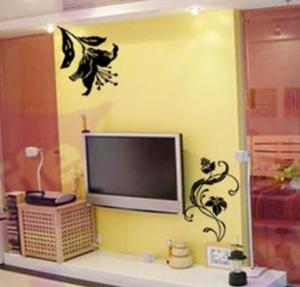Buy cheap Home Designer Classic PVC Black Flower Wall Sticker F067 product