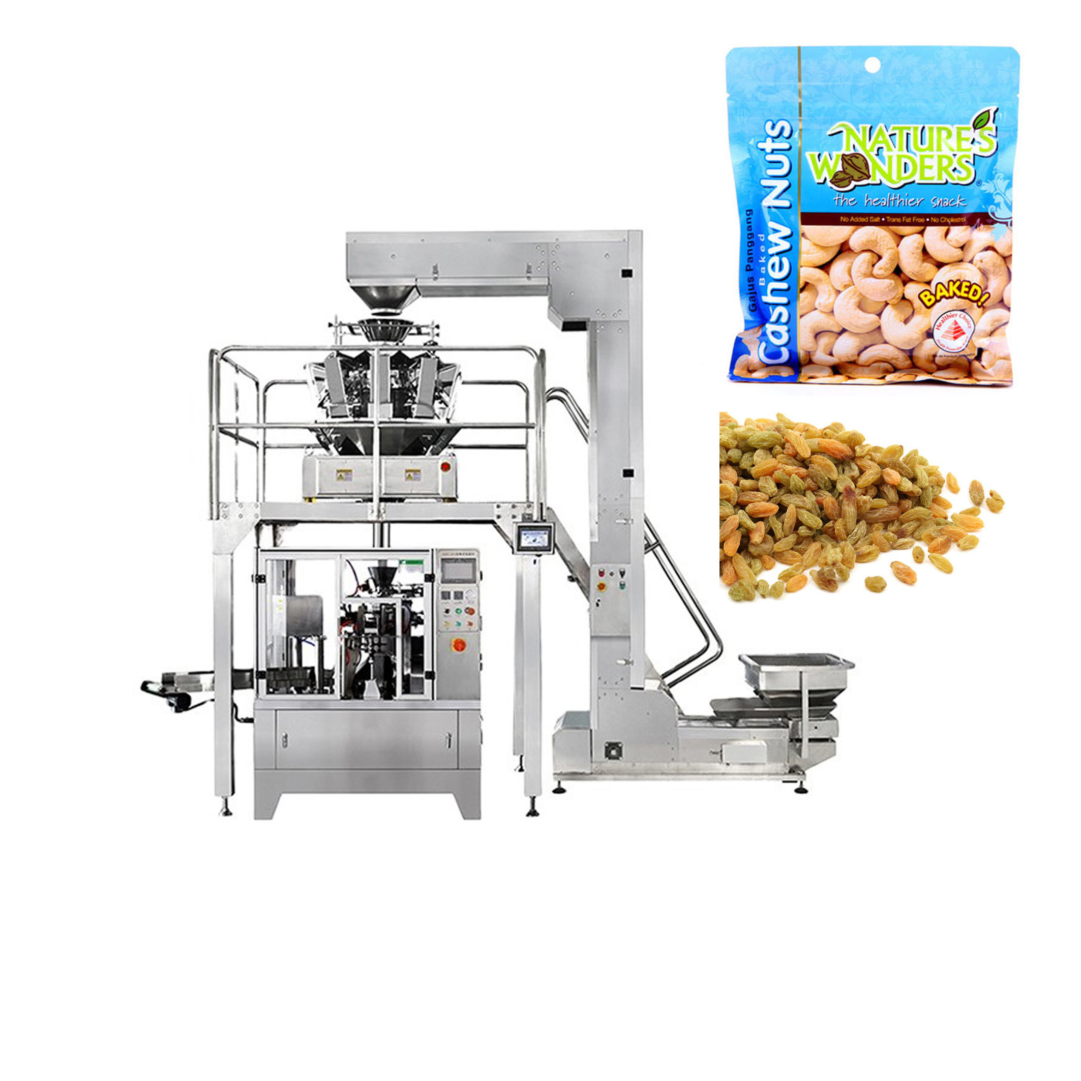 Automatic Premade Bag Packing Machine For Weighing Food Snack 50bags/Min