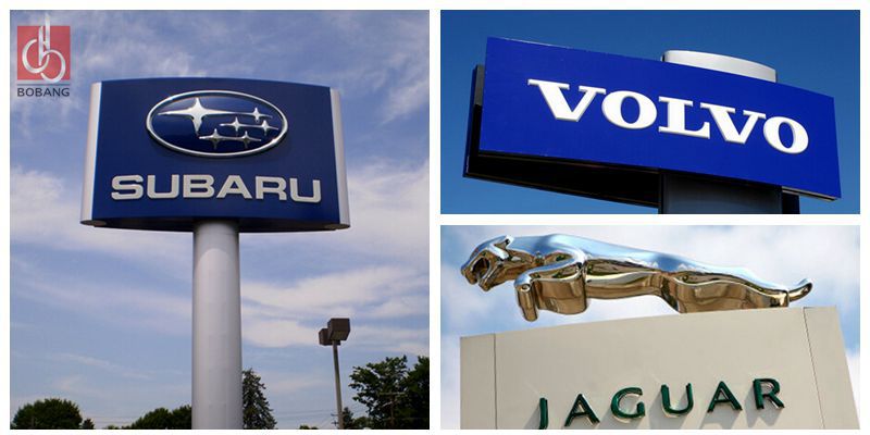 waterproof outdoor/indoor vacuum forming metal plastic arcylic LED car logo