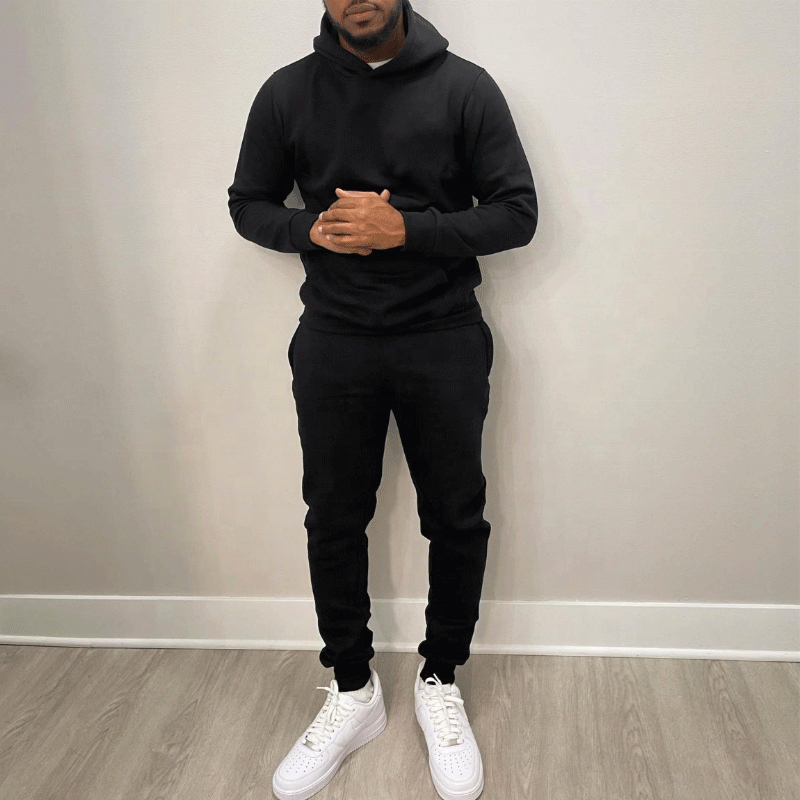 Bulk Plain 100 Cotton Sweatsuit Set Two Pieces Tech Fleece Jogging Suits Windproof