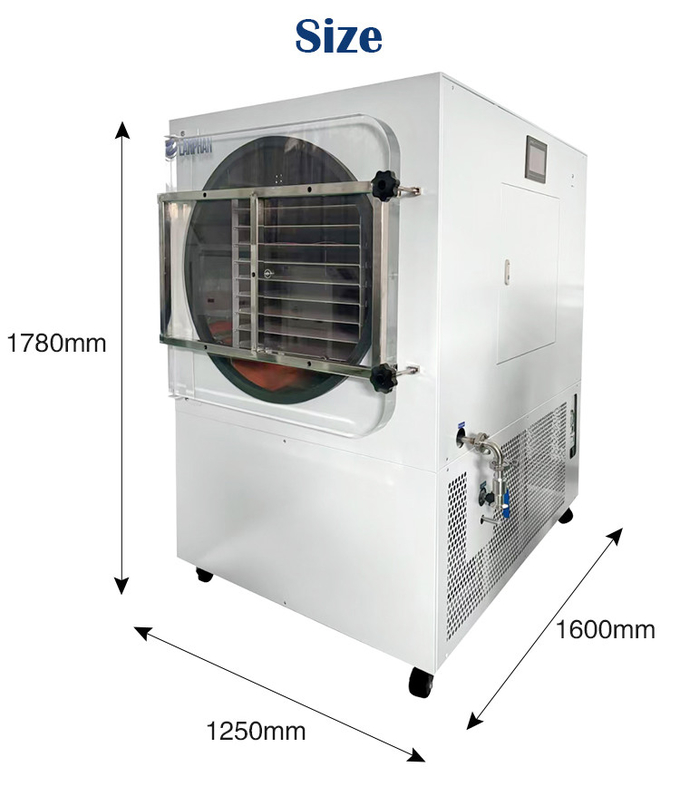 Industrial 60-70kg 18 Trays 5m2 Food Freeze Dryer Machine for Fruit Vegetable Coffee Milk Egg