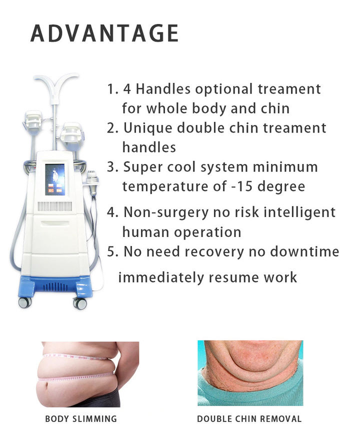 Hot sale !!! 4 Cryo handles cryolipolysis 5mhz rf cavitation cryolipolysis body slimming machine LF-207C