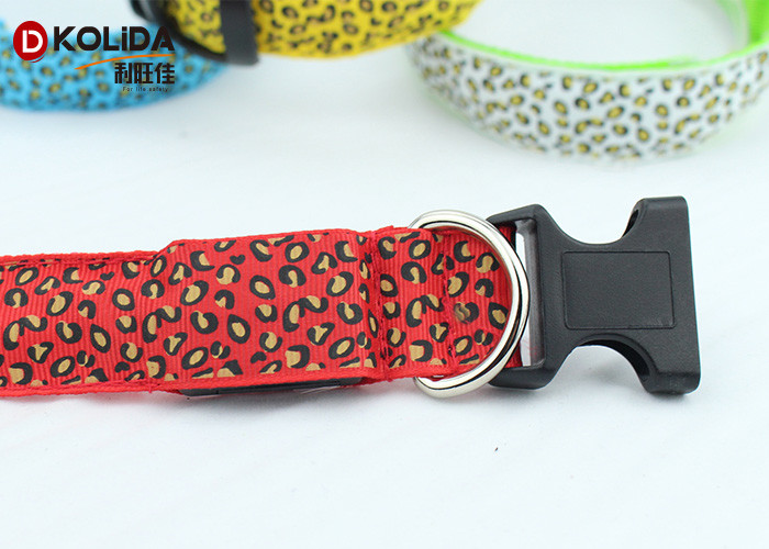 Nylon LED Dog Collar LED Flashing Light Up Night Safety Pet Collars 8 Color