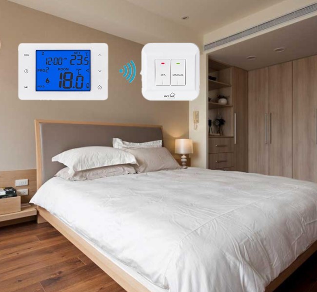 IOS And Android App RF Room Thermostat With LCD Touch Screen Display