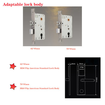 Security Intelligent RFID Hotel Door Locks 304 Stainless Steel Material
