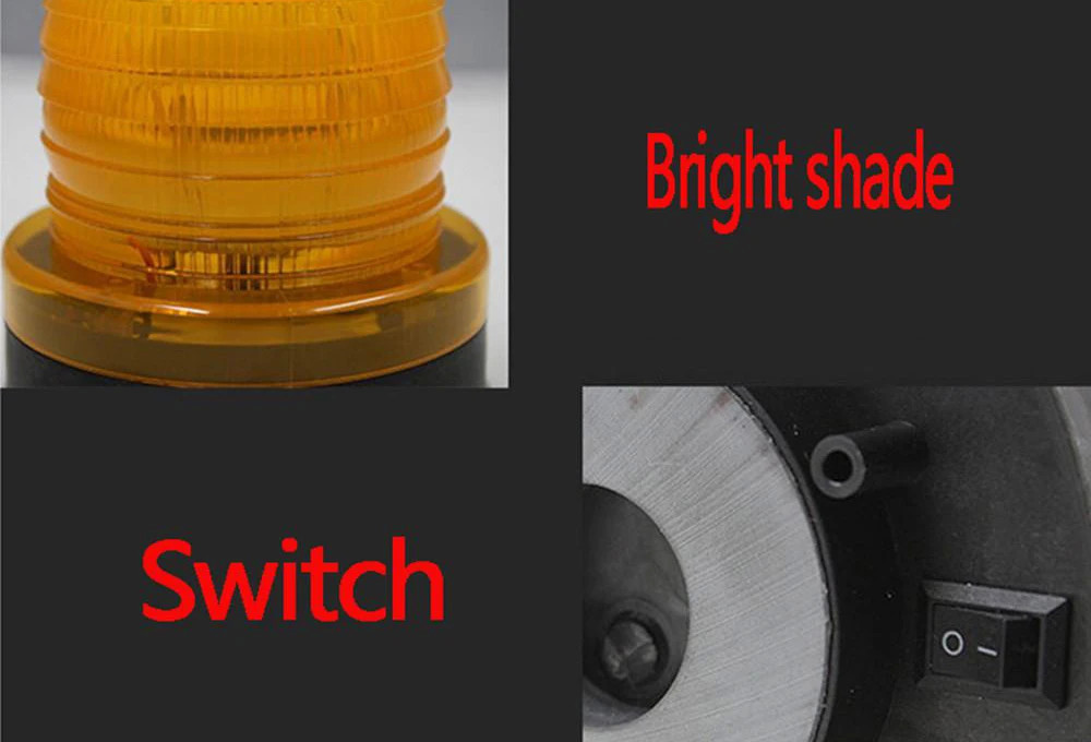Flash Indicator Lamp Beacon Waterproof Solar Power Traffic Road Safety LED Warning Light