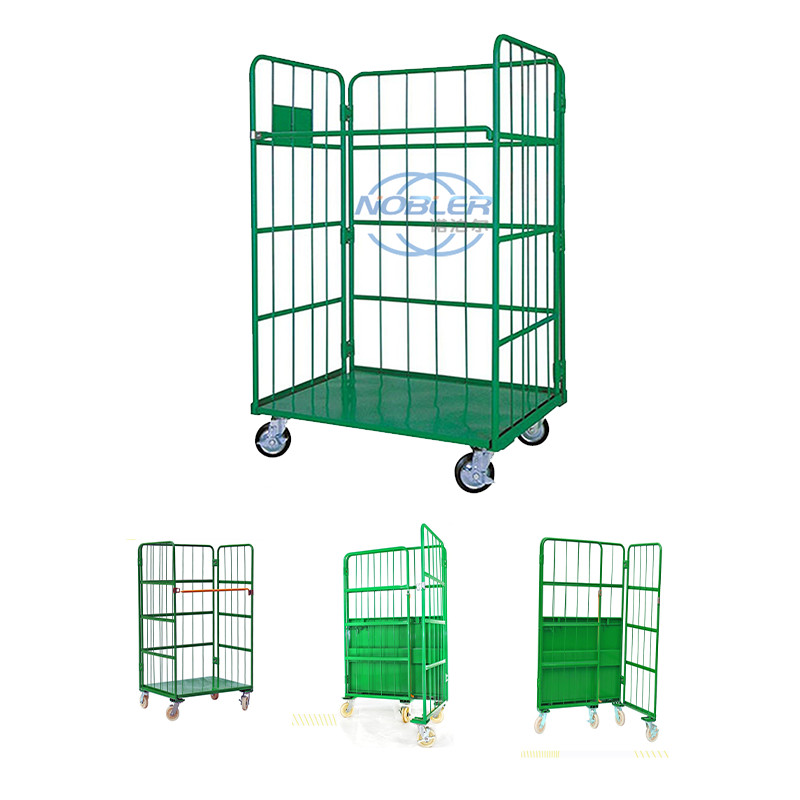 Warehouse Storage Cage, Butterfly Cage Tire Frame Free Folding With Casters