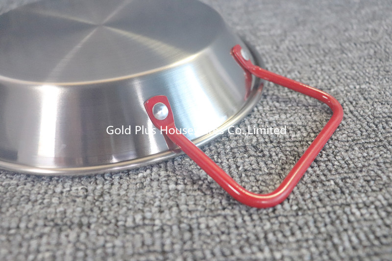 Customization cast metal steel cookware spanish seafood gril pan outdoor kitchen restaurant round dish cooking fry pan