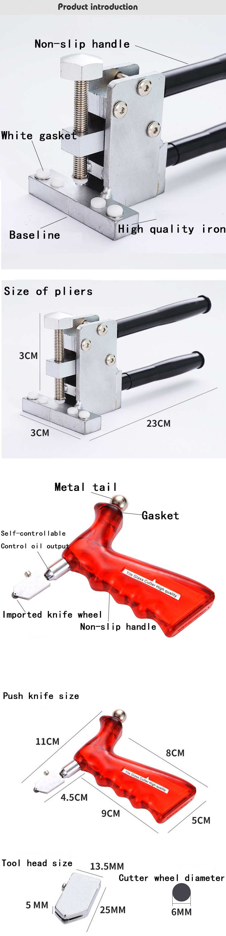 Tile Glass cutter, ceramic tile cutter, pliers, bricklayer special cutting tool