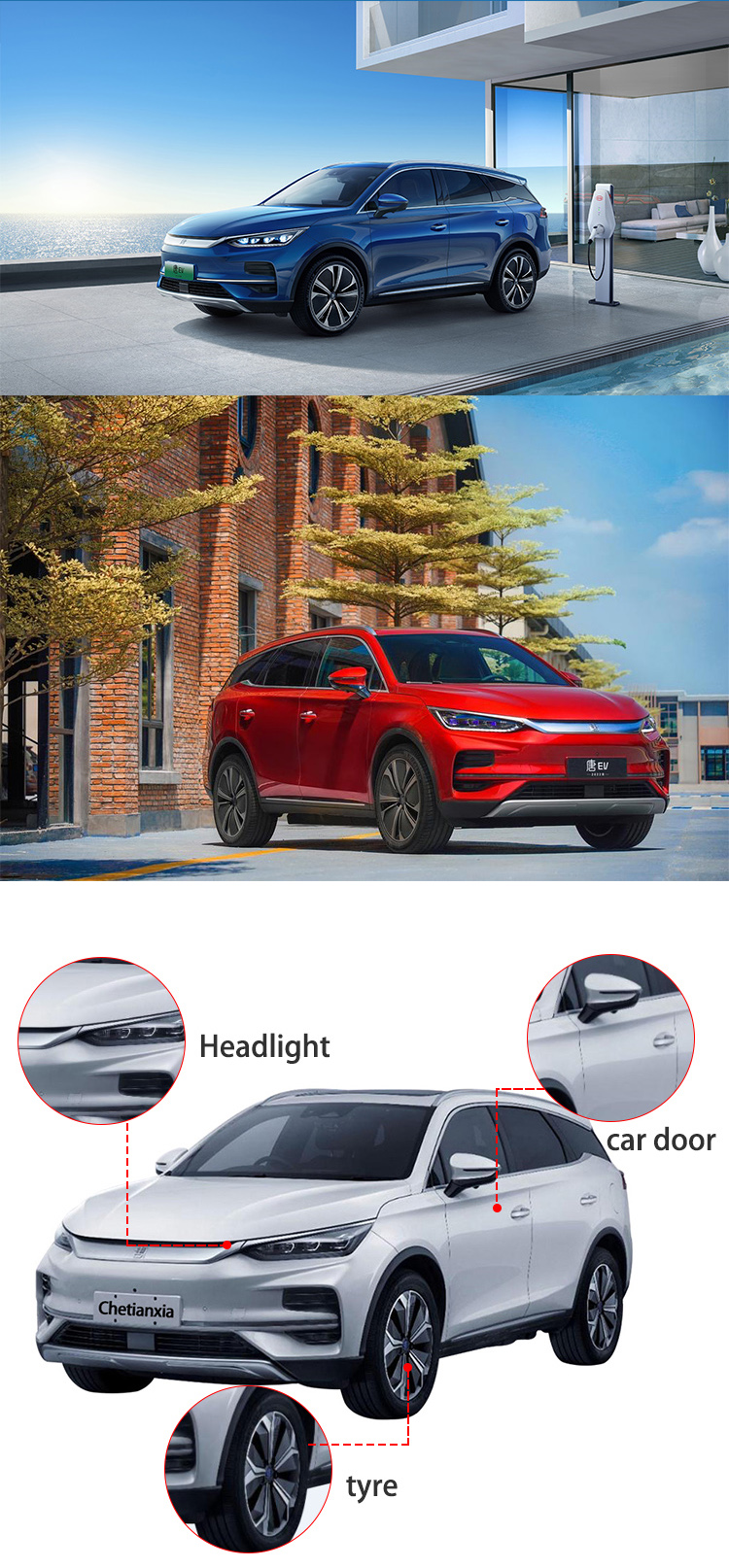 Safety BYD Used Cars Modern Luxurious Electric Car SUV BYD Tang