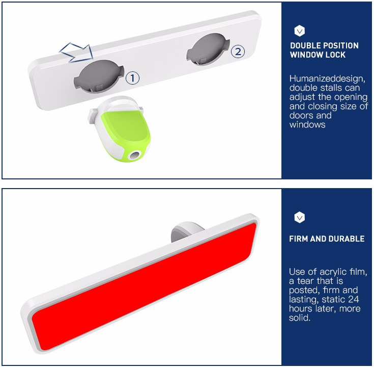 Popular Child Safety Window Locks Double Sides Adhesive Tape Prevent injuries Usage