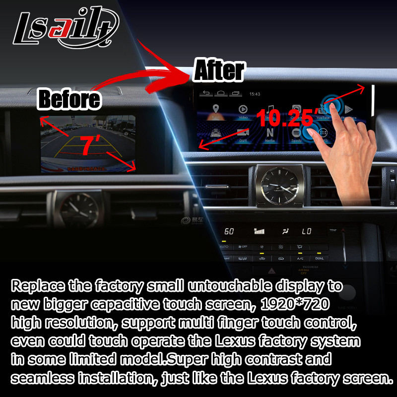10.25 inches Android 8+128 Carplay android auto Screen upgrade HDMI For Lexus IS200t IS350 IS300