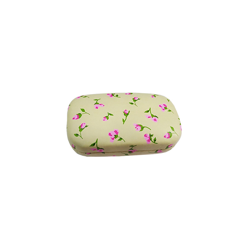 Cute lens storage case PU printed contact lens case with mirror