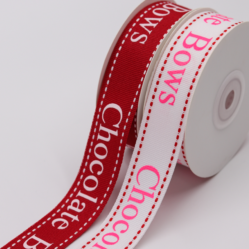 Fancy 1 Inch Grosgrain Ribbon , Smooth Touch Feeling Custom Logo Ribbon