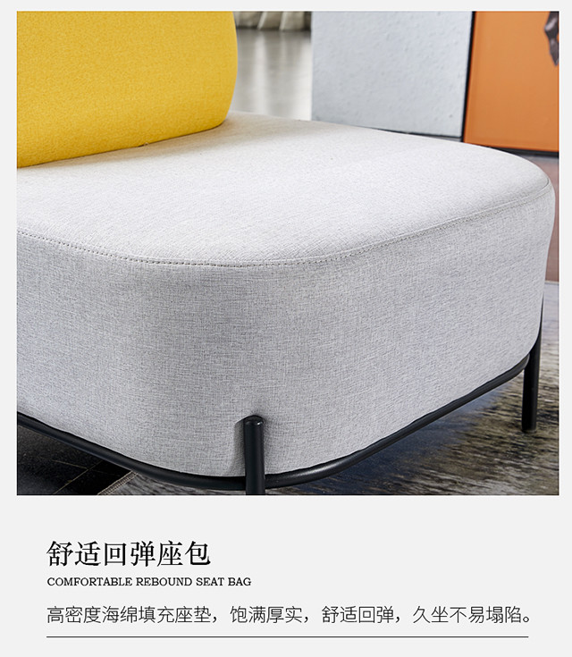 Single Table Fabric Reception Room Wood sofa 76*76*72cm