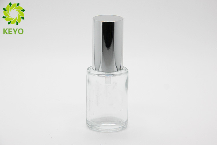 Round Shape Clear Glass Foundation Bottle 30ml Custom Service Acceptable