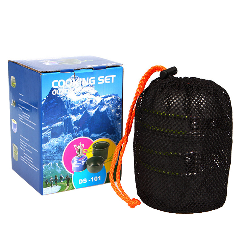 Outdoor Amenities Outdoor pot set for 1-2 people Portable camping cookware with cutlery