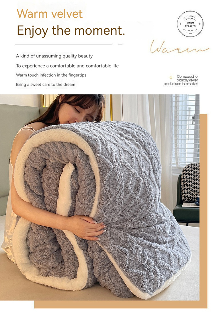 Customized Color Thickened Warm Lamb Fleece Quilt for Sustainable Chemical Fiber Quilt