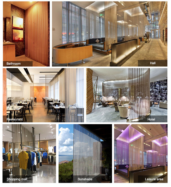 Aluminium Alloy Wire Mesh Coil Drapery Copper Color Used As Space Divider Curtains