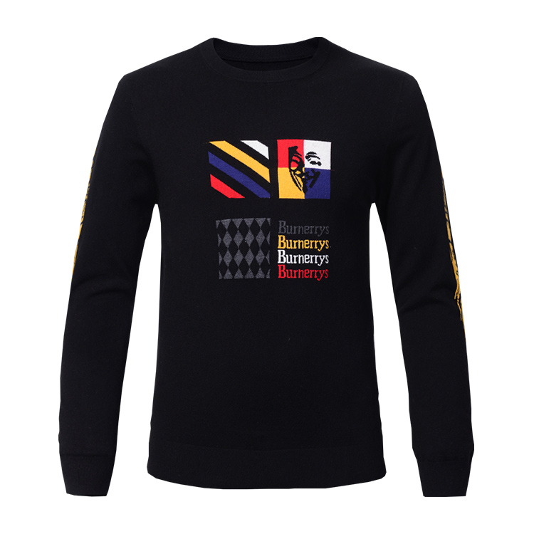 Black Casual Mens Pullover Jumper , Men's Knit Pullover Sweater Anti - Wrinkle
