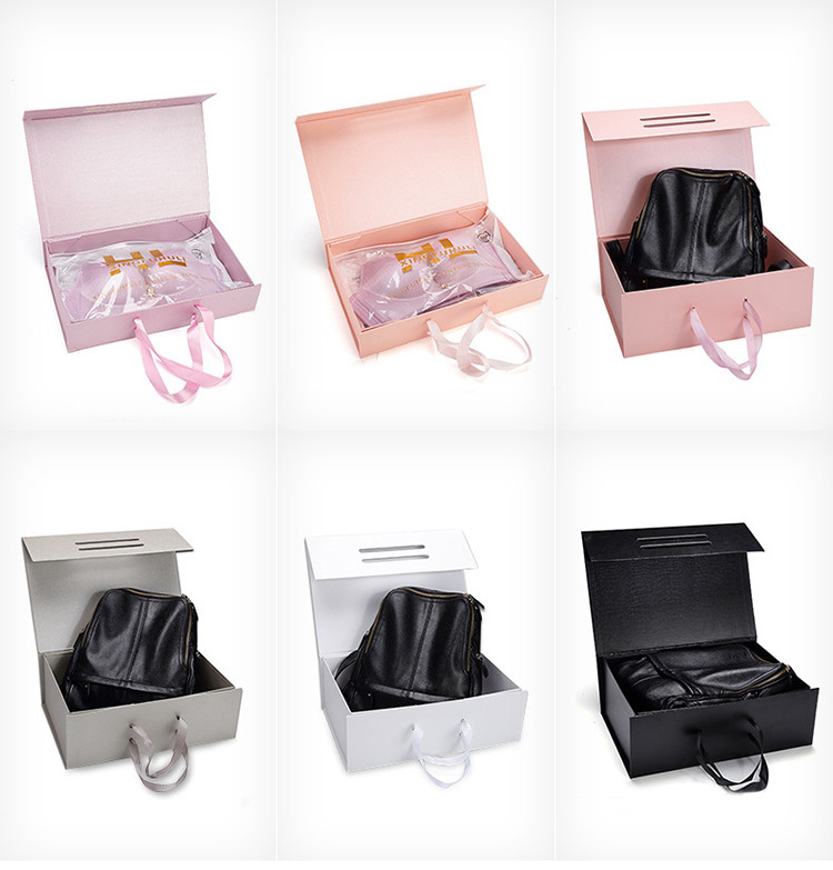 Clothing Packaging Cardboard Folding Box Special Paper Gift Box With Handle