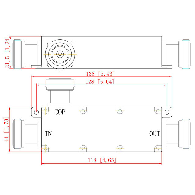 600-4200MHz DIN Female Directional Coupler For Accurate Signal Measurement
