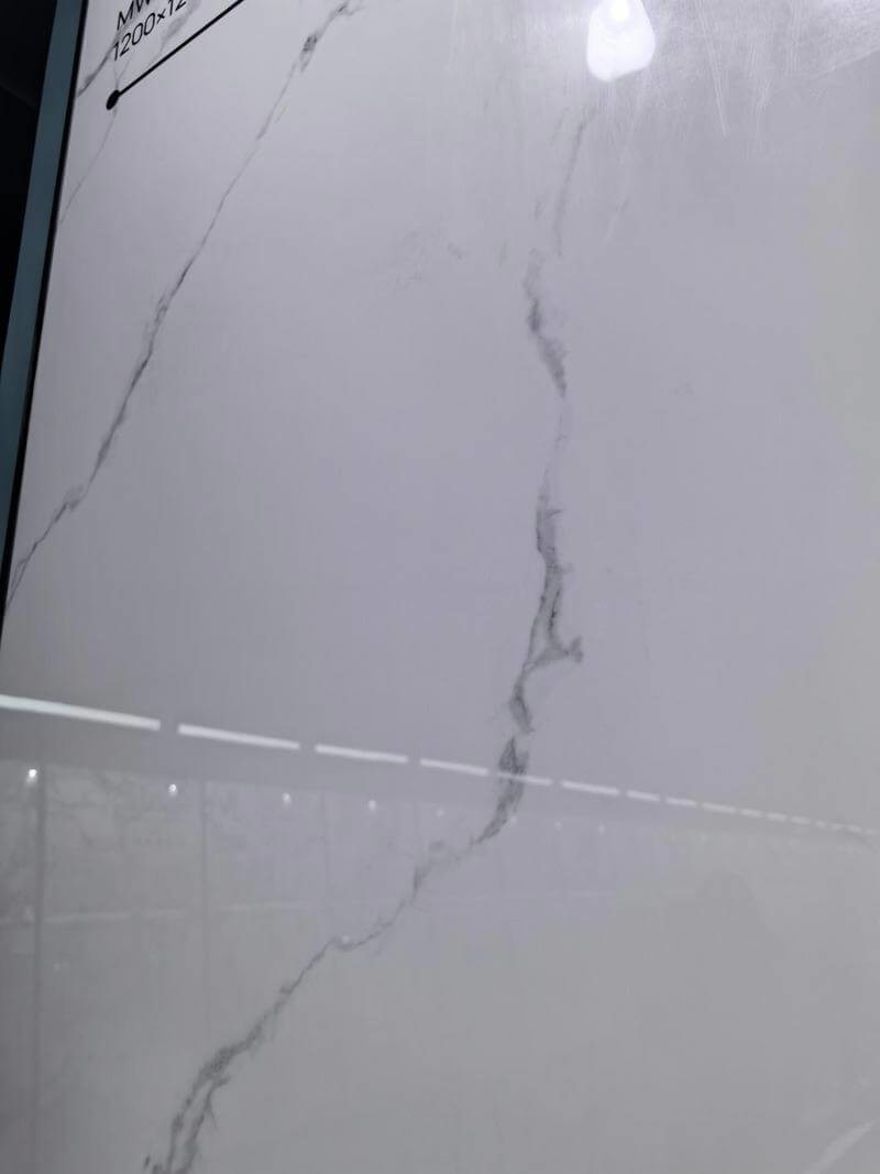 Decorative White Inside Floor Polished Glazed Porcelain Tile 1200x1200x9mm Ivory For Home Decor