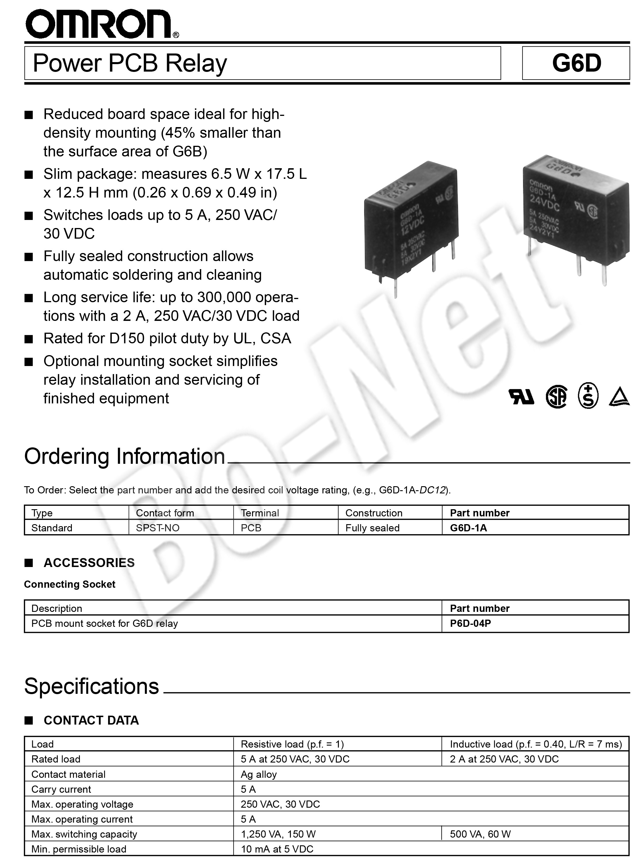 G6D-1A-ASI-24VDC Omron orignal new electromagnetic relay G6D-1A-ASI-24VDC